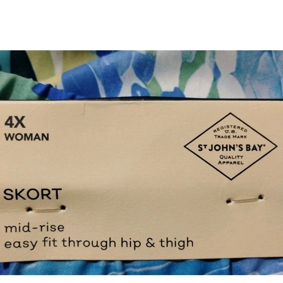 St. John's Bay Mid-Rise Skort Tropical Floral Women's Plus Size 4X NWT - Picture 5 of 7